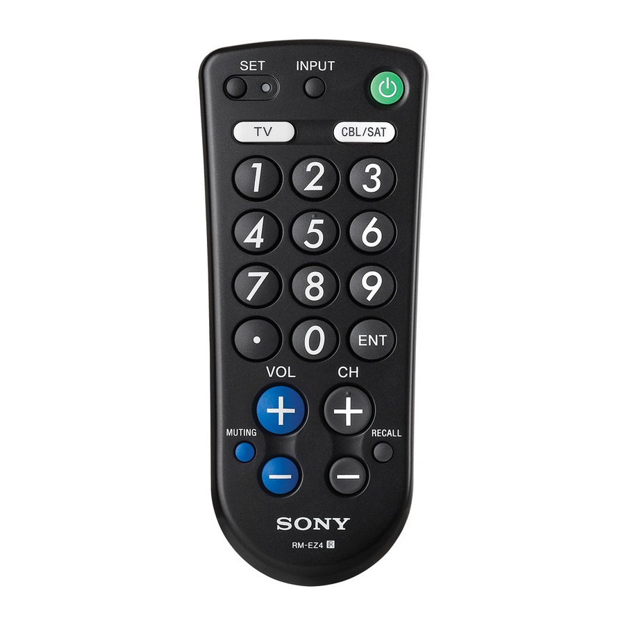 Sony RM-EZ4 - Remote Commander Manual