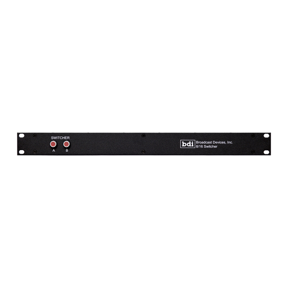 User Manuals: BDI 8/16 Audio Switcher