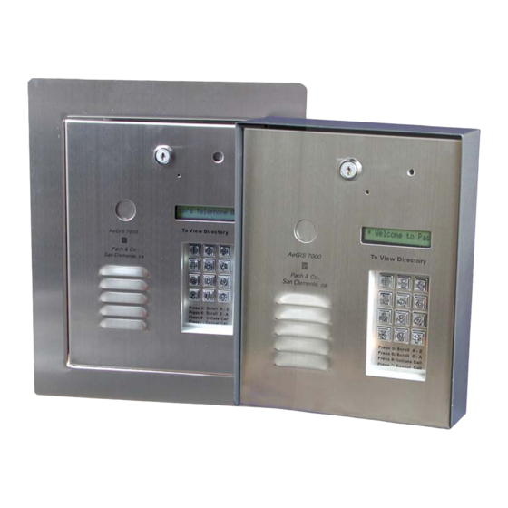 PACH & COMPANY AeGIS 7000 Series Installation And Programming Manual
