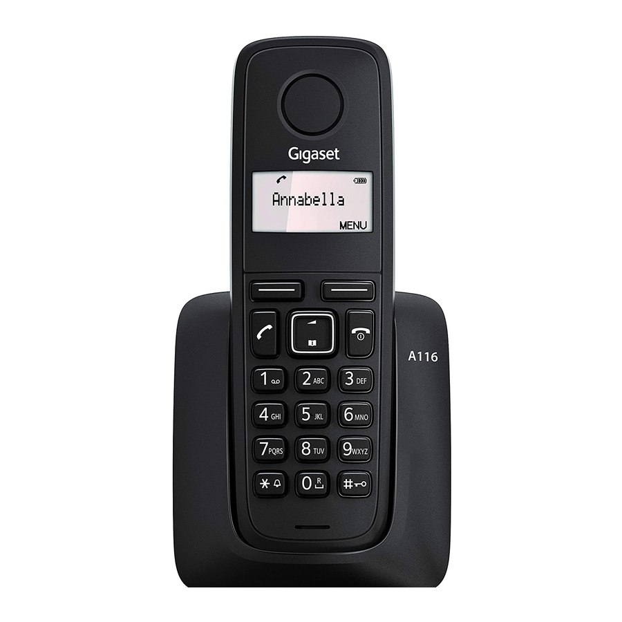 Gigaset A116 - Telephone Manual | ManualsLib