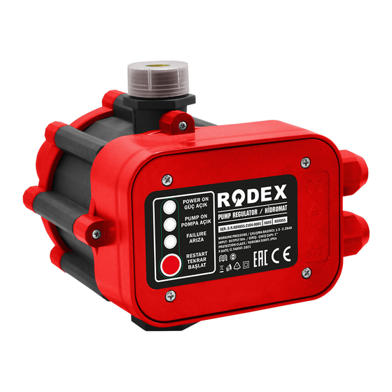 RODEX RDX855 Water Pump Regulator Manuals