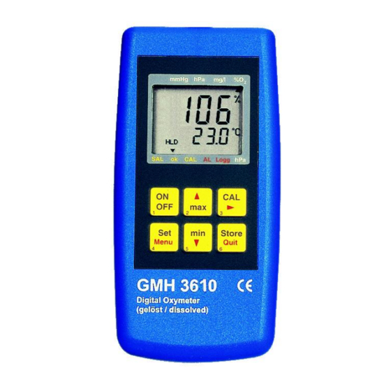 GREISINGER GMH 3610 Operating Manual