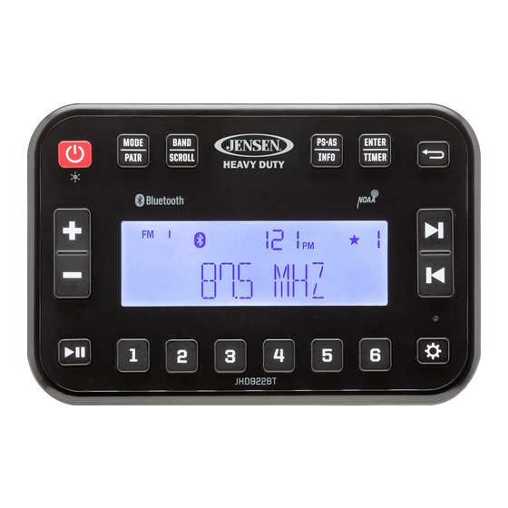 Jensen JHD922BT Installation And Operation Manual