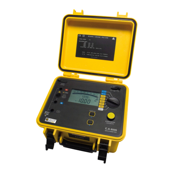 User Manuals: Chauvin Arnoux C.A 6547 Resistance Meter