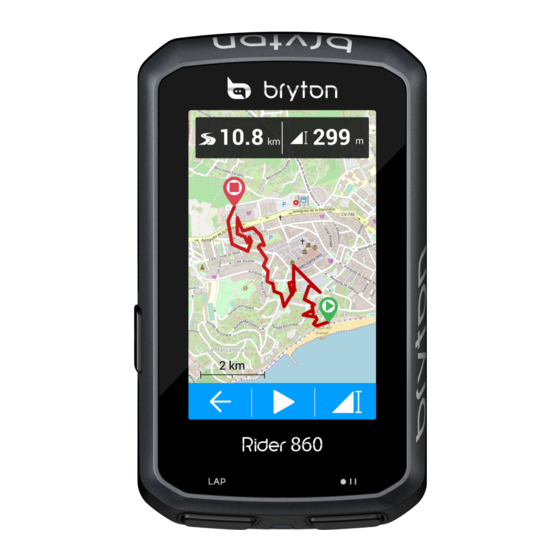 Bryton Rider 860 Quick Start Manual