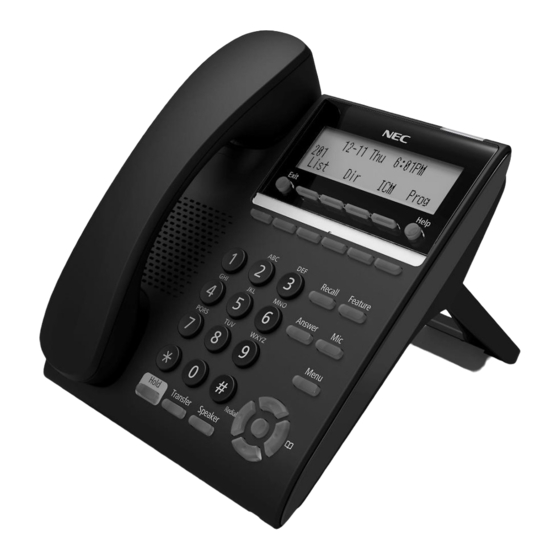 NEC ITY-6D 6-Button Display Telephone Manuals