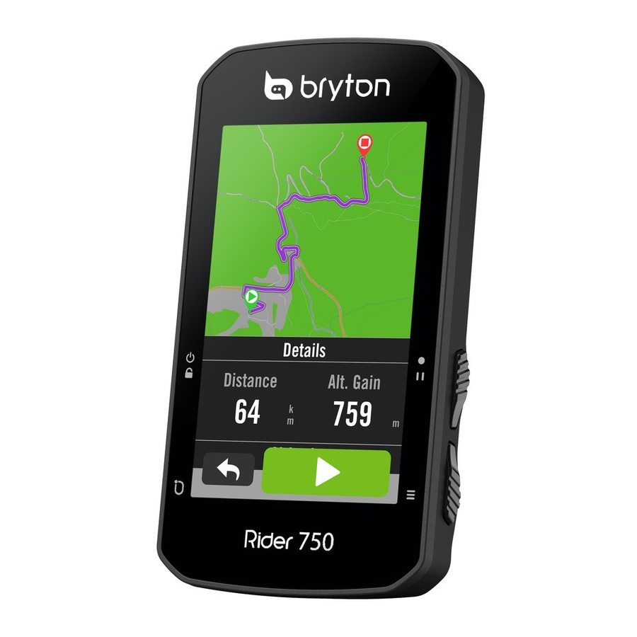 Bryton Rider 750 User Manual