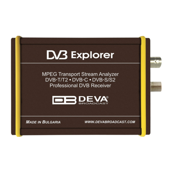 DEVA Broadcast DVB Explorer Manuals