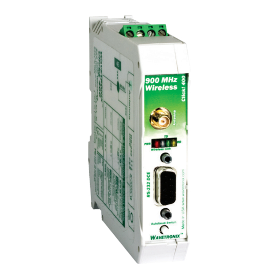 Wavetronix Click 400 Instructions For Use Manual