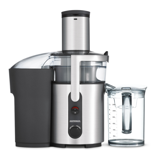 Gastroback Design Multi Juicer Operating Instructions Manual
