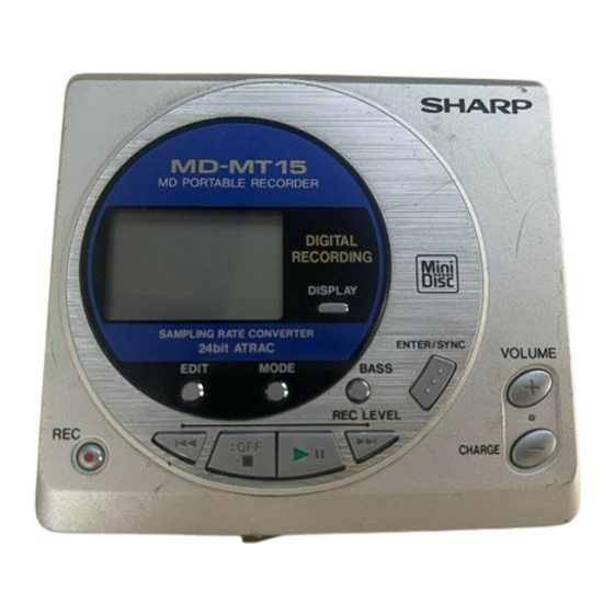 Sharp MD-MT15H Operation Manual