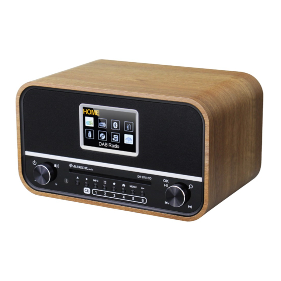 Albrecht Audio DR 870 CD Manual