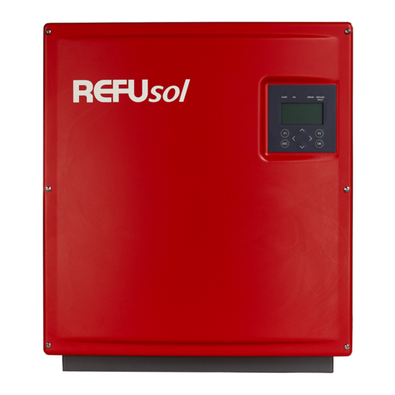 REFU REFUsol 08K Installation And Operating Manual