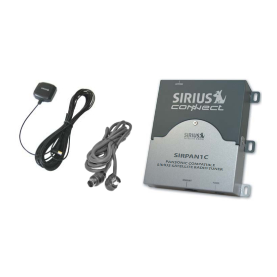 Sirius Satellite Radio SIRPAN1C Installation Manual