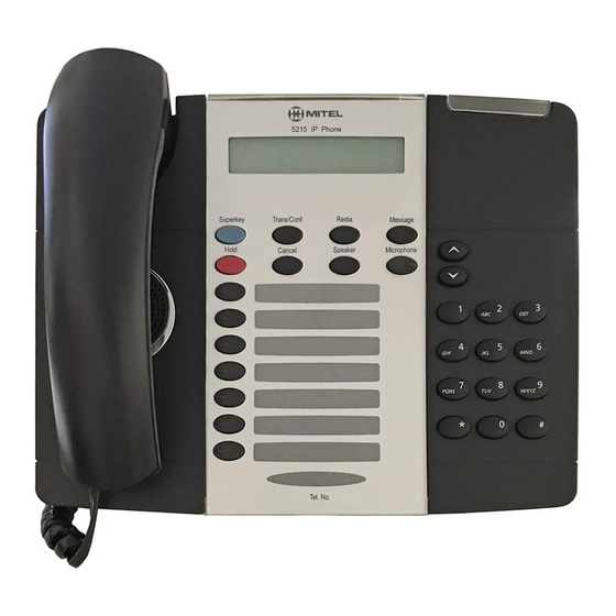 Mitel 5215 Sip User And Administrator Manual