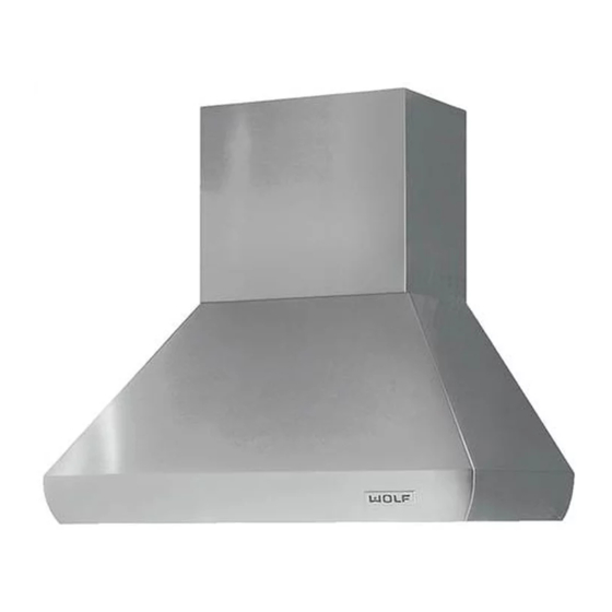 Wolf Pro Wall Series Steel Range Hood Manuals