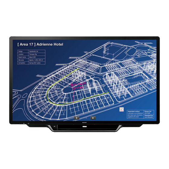 Sharp PN-L705H Setup Manual