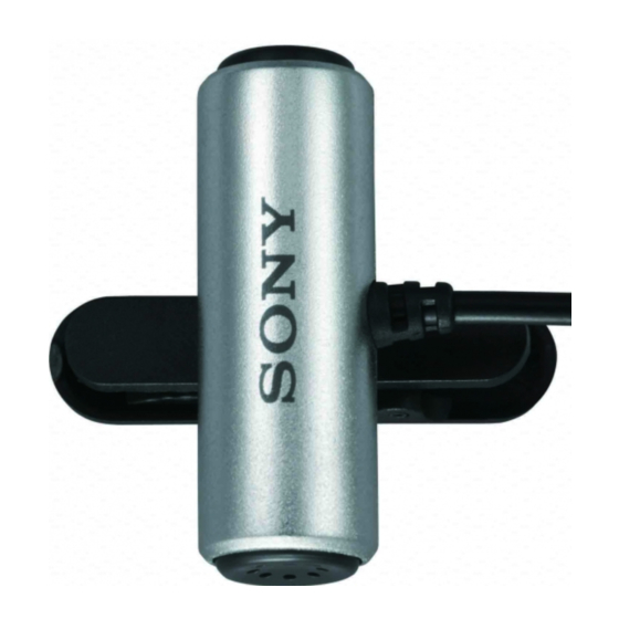 Sony ECM-CS3 Operating Instructions