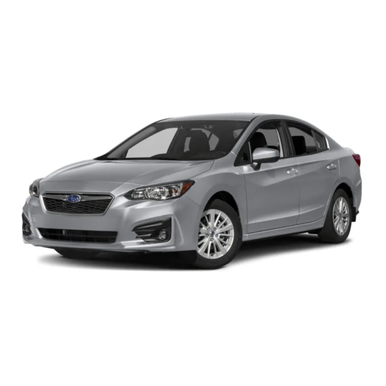 Subaru Impreza 2018 Quick Reference Manual