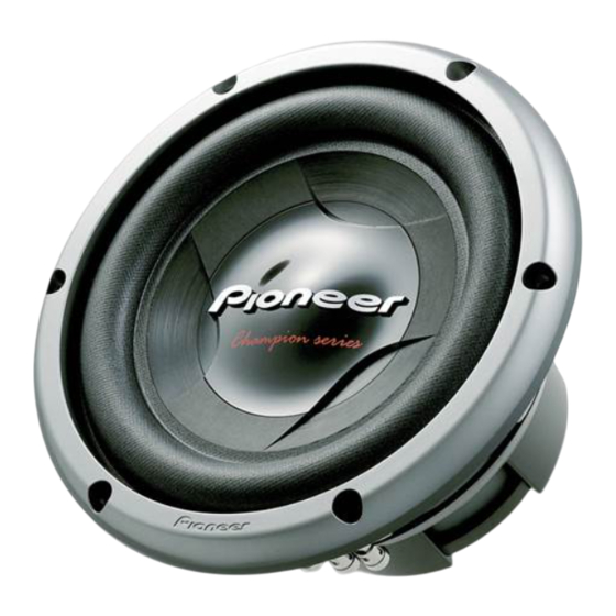 Pioneer TS-W258D4 - Car Subwoofer Driver Instruction Manual