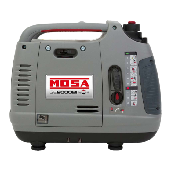 Mosa GE 2000 BI Use And Maintenance Manual