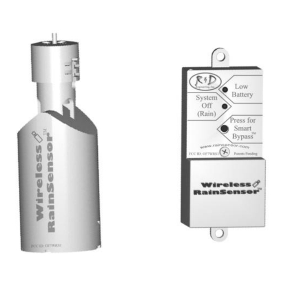 R&D Wireless Rain Sensor Instructions Manual