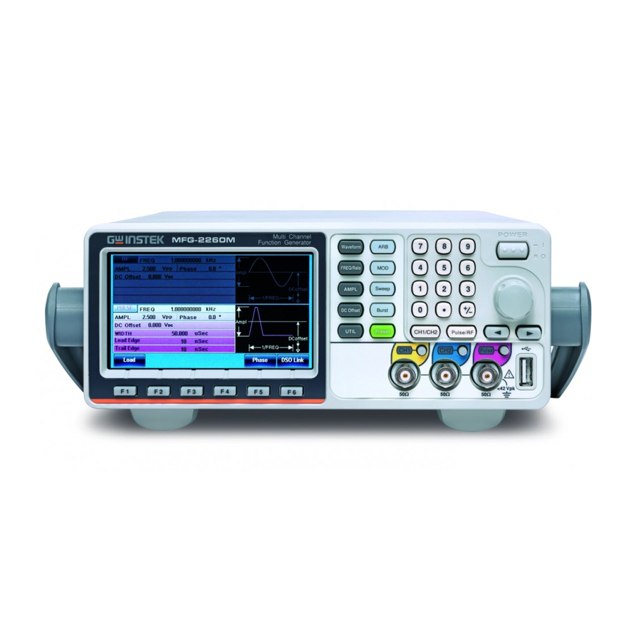 GW Instek MFG-2000 Series Quick Start Manual