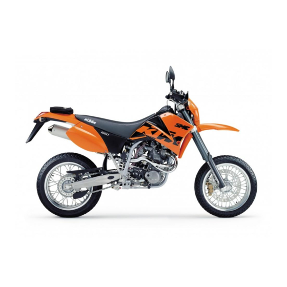 KTM 660 SMC SUPERMOTO 2003 Supplement To Owners Handbook