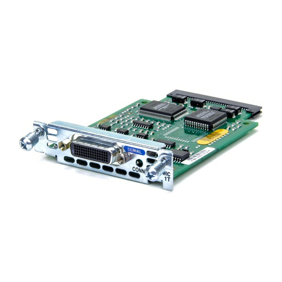 Cisco WIC-1T Quick Start Manual