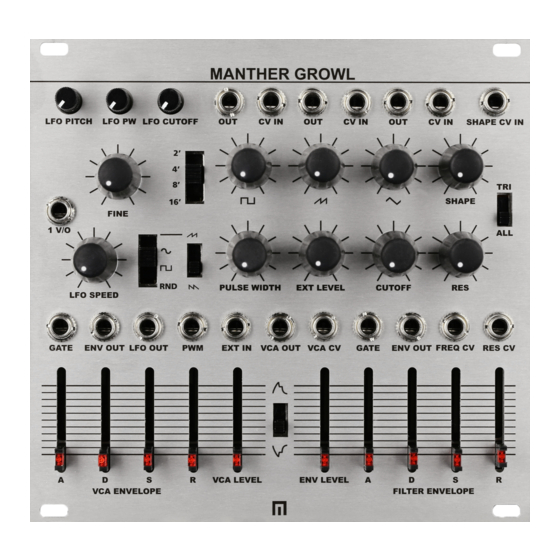 Malekko MANTHER GROWL Quick Start Manual