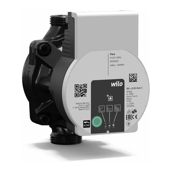 Wilo -Para /SC Series Installation And Operating Instructions Manual