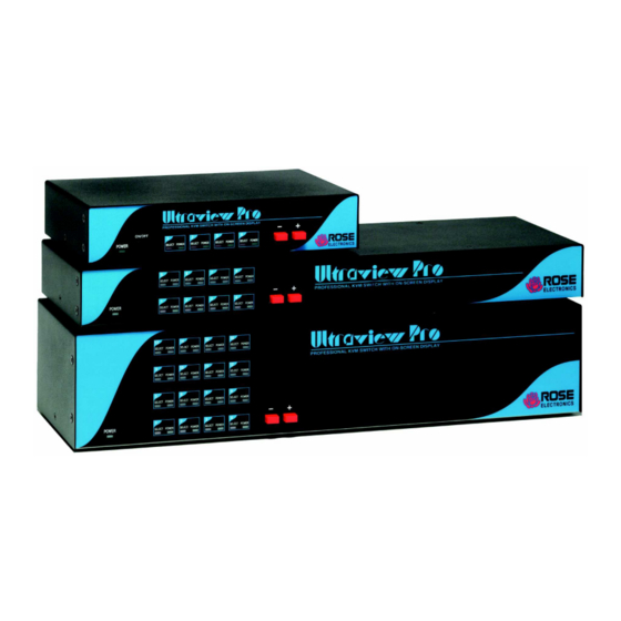 Rose electronics Ultraview Pro KVM SWITCH WITH ON-SCREEN DISPLAY Installation And Operation Manual