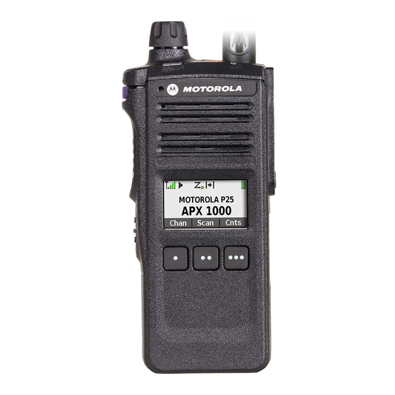 Motorola solutions APX 1000 Radio Manuals