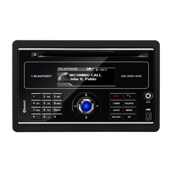Blaupunkt New Jersey MP68 Operating And Installation Manual