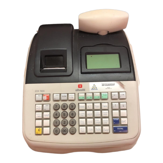 Olivetti ECR 7900 Bruksanvisning