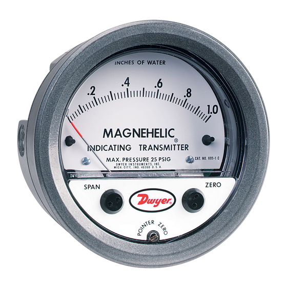 Dwyer Instruments 605-00N Specifications-Installation And Operating Instructions