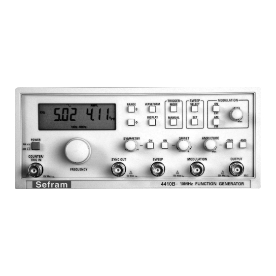 SEFRAM 4410B Quick Start Manual