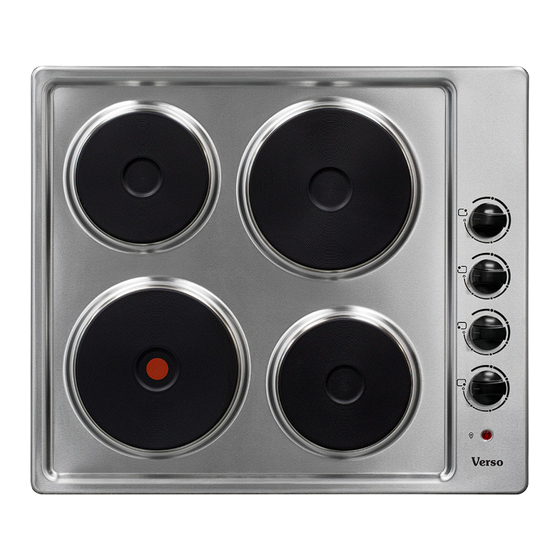 Parmco VERSO 4E HOB Installation And Operating Instructions Manual