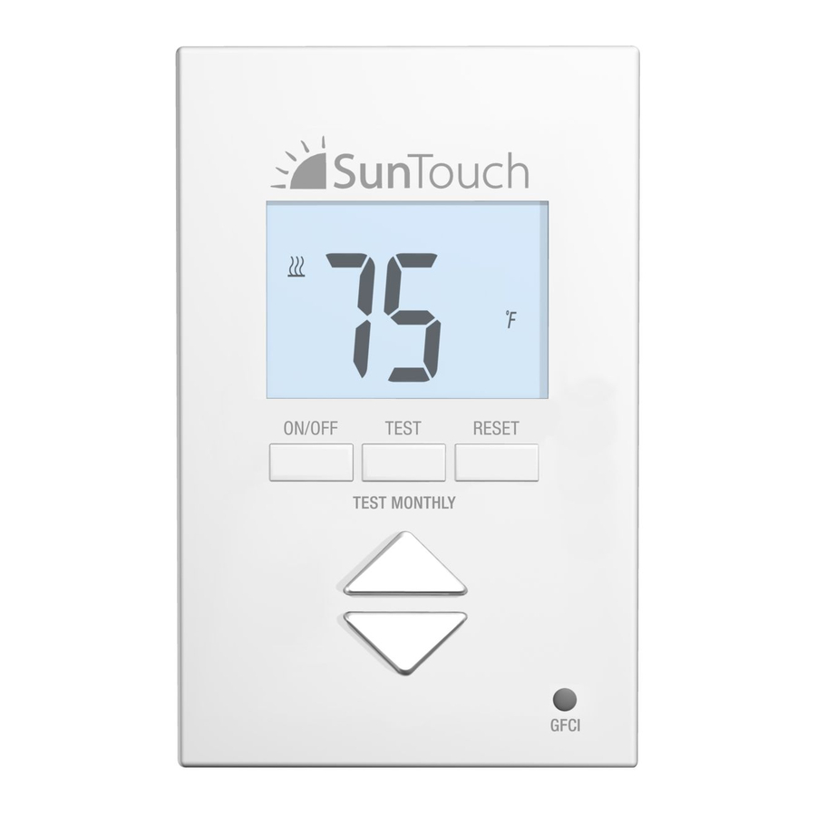 SunTouch SunStat Core 108201, 108202, 108203 - Thermostat Manual