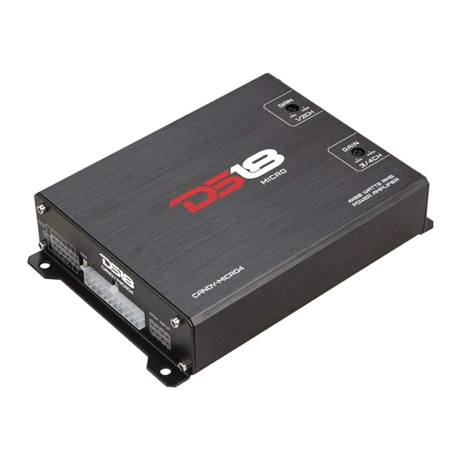 DS18 CANDY-MICRO4 - Power Amplifier will Satisfy any Demands Regarding Sound Manual