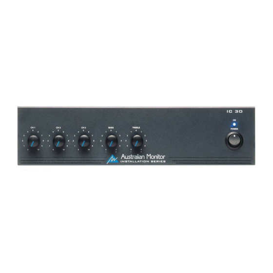 AUSTRALIAN MONITOR IC30 Operating Manual