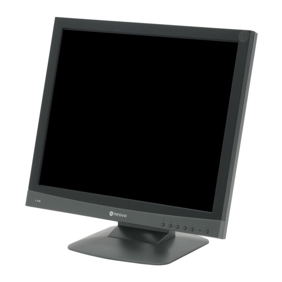 AG Neovo F-419 Manualul Utilizatorului