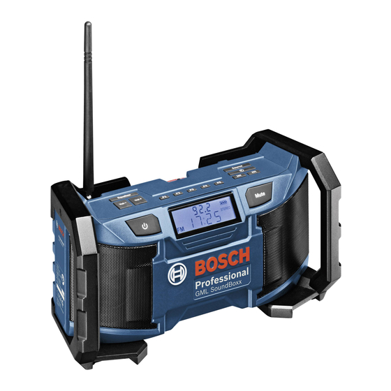 Bosch GML SoundBoxx Professional 14,4 V Manuals