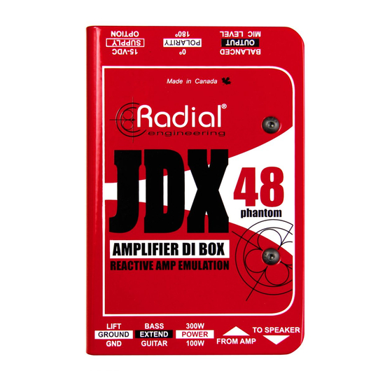 Radial Engineering JDX 48 Manuals