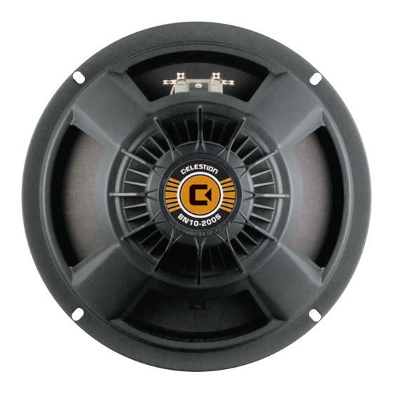 Celestion Orange Label Series BN10-200S Specifications