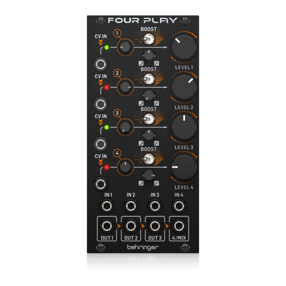Behringer FOUR PLAY Quick Start Manual