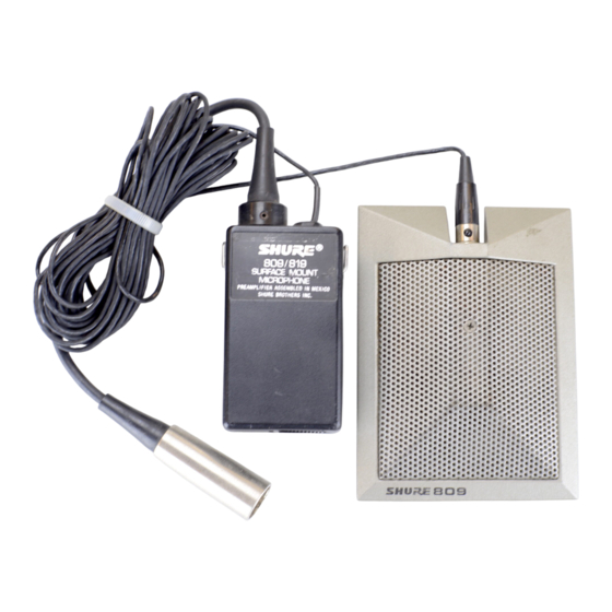 Shure 809 User Manual
