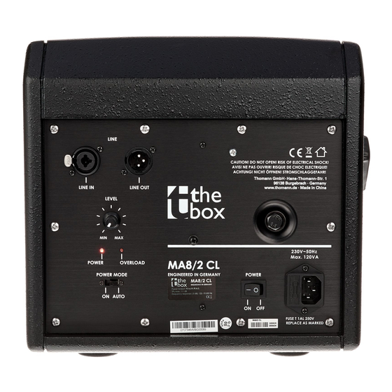 The box MA8/2 CL Manual