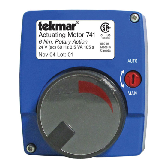 Tekmar 741 Installation & Operation Manual