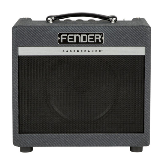 Fender BASSBREAKER 007 Combo Service Manual
